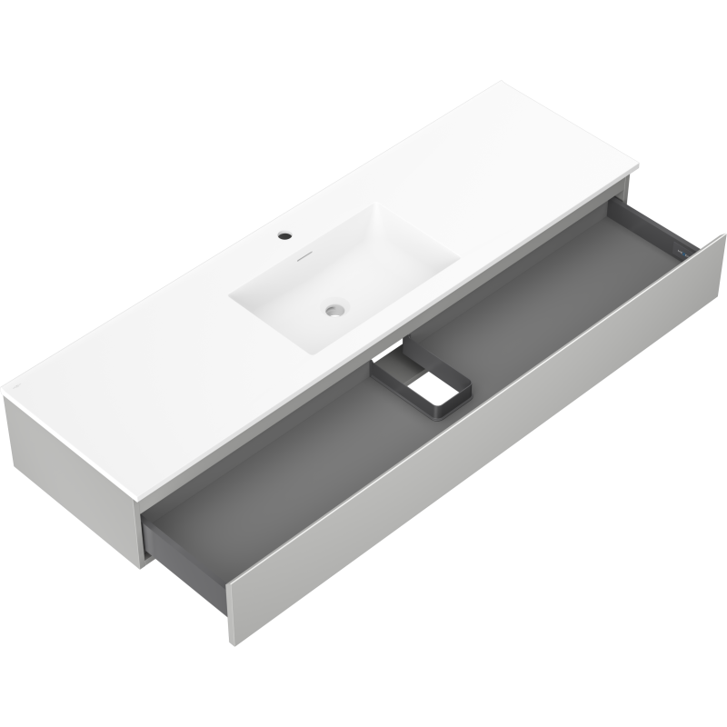 Mexen Orio mueble de baño 160 cm con lavabo Otis, 1 cajón, gris mate/blanco mate - 91A10-16023-1-BF62-W18M01