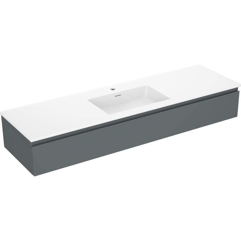 Mexen Orio mobile da bagno 160 cm con lavabo Otis, 1 cassetto, grafite opaco/bianco opaco - 91A10-16023-1-BF66-W18M01