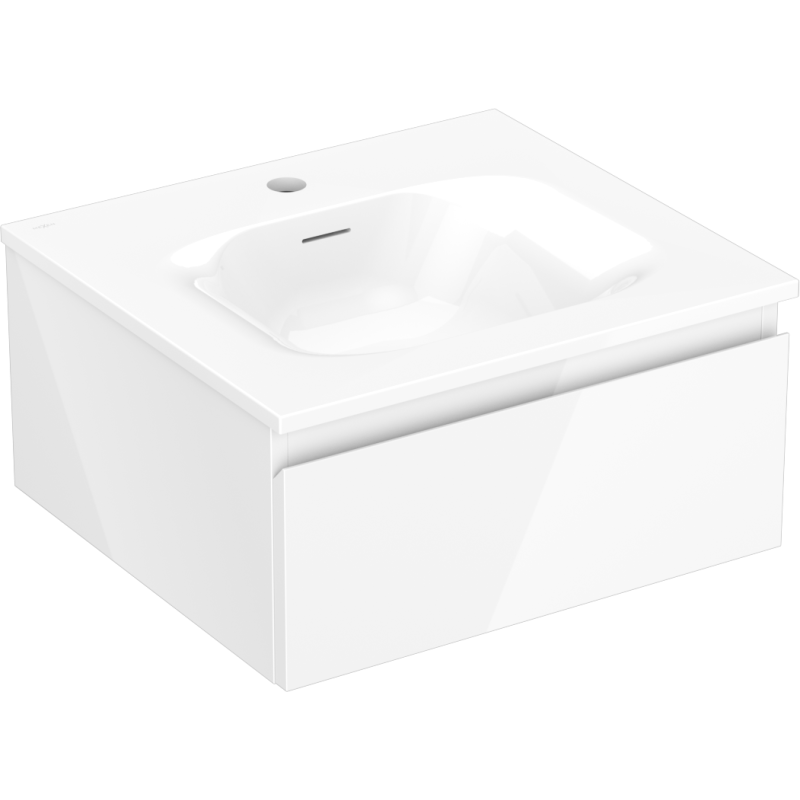 Mexen Orio bathroom cabinet 50 cm with Vela sink, 1 drawer, white gloss - 91A10-05023-1-BF00-W23M00