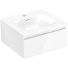 Mexen Orio bathroom cabinet 50 cm with Vela washbasin, 1 drawer, white gloss - 91A10-05023-1-BF00-W23M00