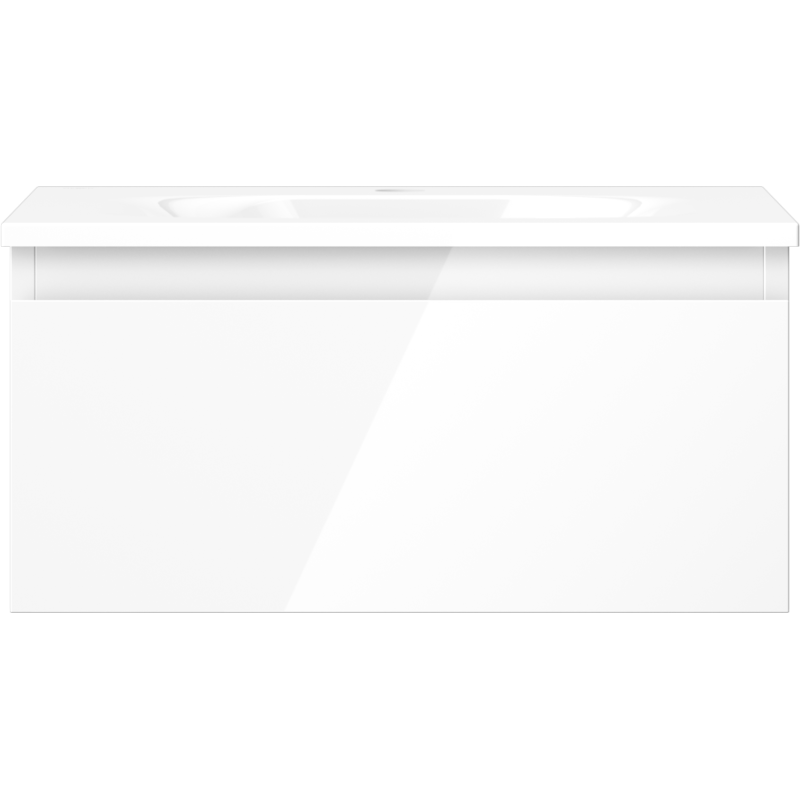 Mexen Orio kylpyhuonekaappi 50 cm pesualtaalla Vela, 1 laatikko, valkoinen kiiltävä - 91A10-05023-1-BF00-W23M00