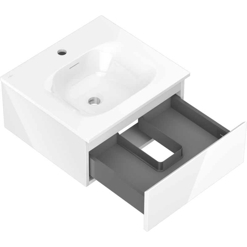 Mexen Orio mobile da bagno 50 cm con lavabo Vela, 1 cassetto, bianco lucido - 91A10-05023-1-BF00-W23M00