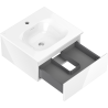 Mexen Orio bathroom cabinet 50 cm with Vela washbasin, 1 drawer, white gloss - 91A10-05023-1-BF00-W23M00