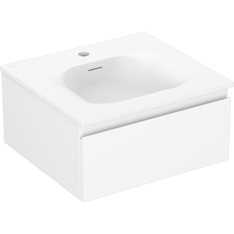 Mexen Orio Badezimmerschrank 50 cm mit Waschbecken Vela, 1 Schublade, weiß matt - 91A10-05023-1-BF01-W23M01