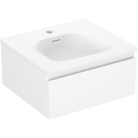 Mexen Orio Badezimmerschrank 50 cm mit Waschbecken Vela, 1 Schublade, weiß matt - 91A10-05023-1-BF01-W23M01