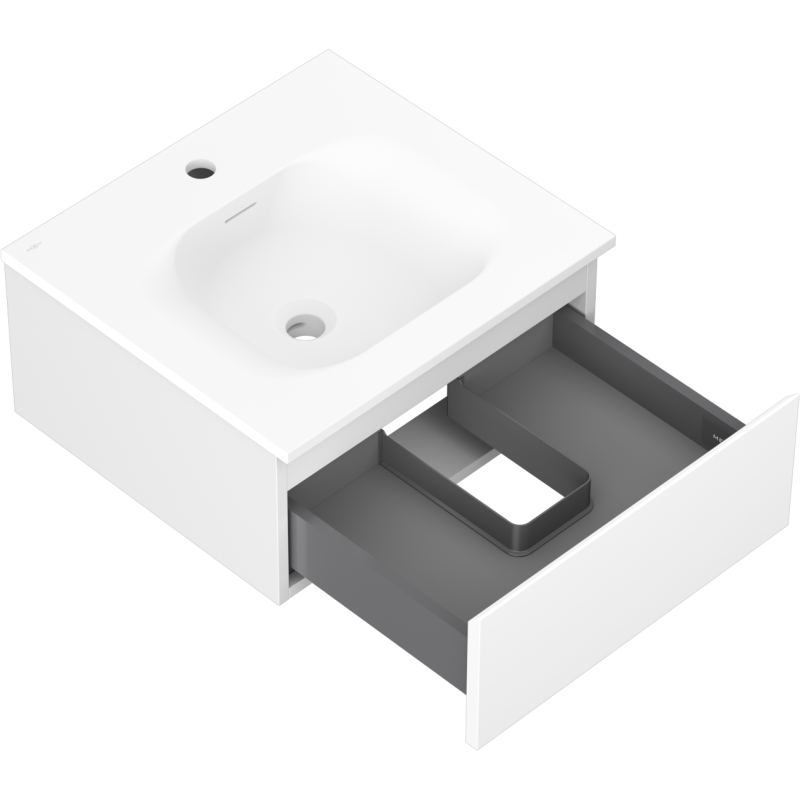 Mexen Orio meuble de salle de bain 50 cm avec lavabo Vela, 1 tiroir, blanc mat - 91A10-05023-1-BF01-W23M01