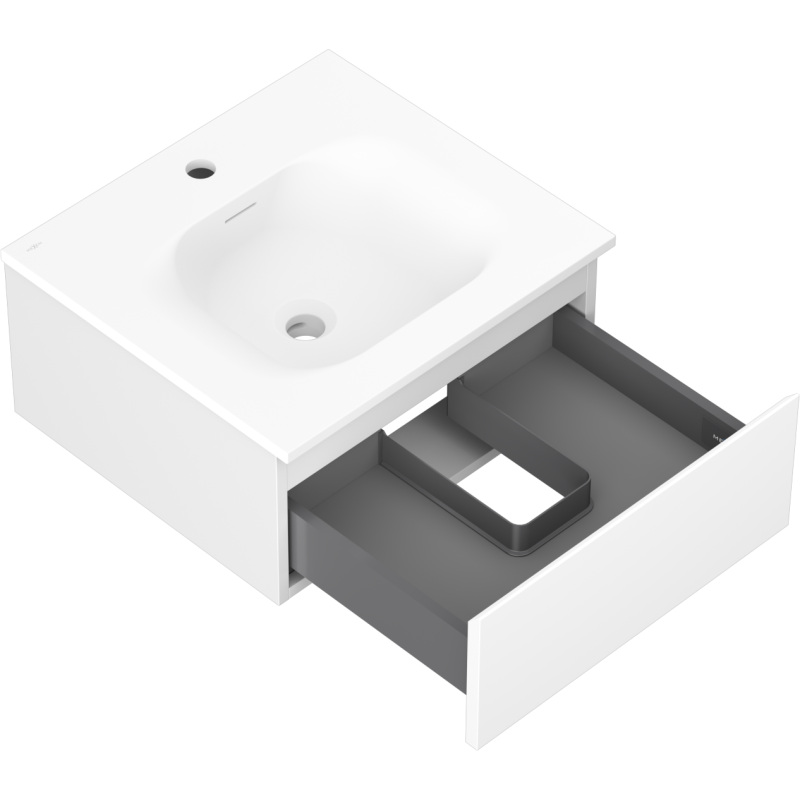 Mexen Orio mobile da bagno 50 cm con lavabo Vela, 1 cassetto, bianco opaco - 91A10-05023-1-BF01-W23M01