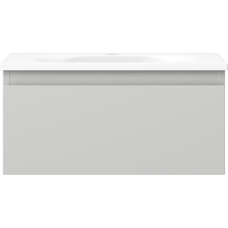 Mexen Orio Badezimmer-Schrank 50 cm mit Waschbecken Vela, 1 Schublade, grau matt/weiß matt - 91A10-05023-1-BF62-W23M01