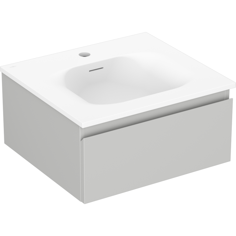 Mexen Orio Badezimmerschrank 50 cm mit Waschbecken Vela, 1 Schublade, Grau Matt/Weiß Matt - 91A10-05023-1-BF62-W23M01