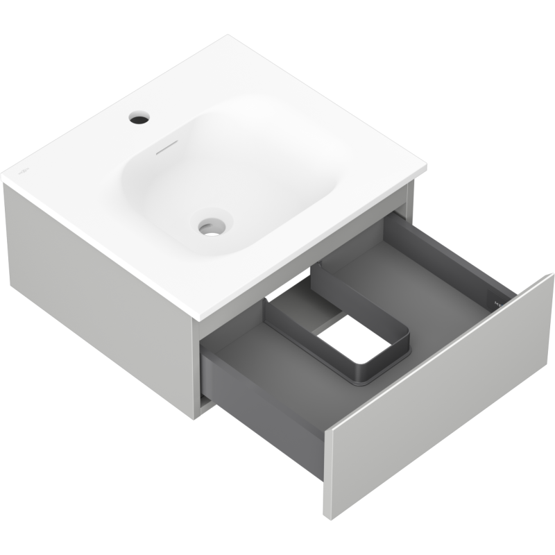 Mexen Orio mobile da bagno 50 cm con lavabo Vela, 1 cassetto, grigio opaco/bianco opaco - 91A10-05023-1-BF62-W23M01