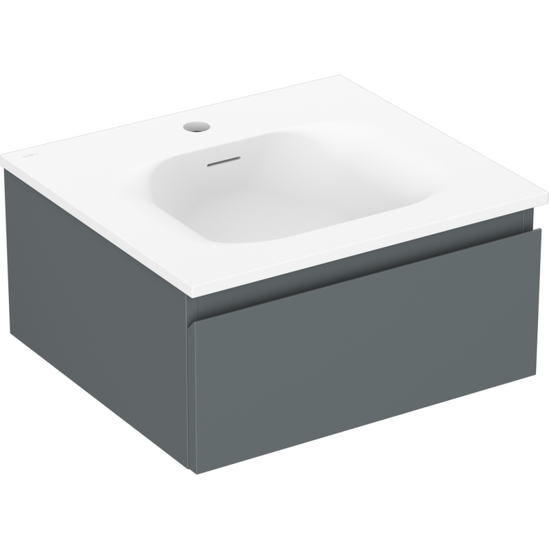 Mexen Orio mobiletto da bagno 50 cm con lavabo Vela, 1 cassetto, grafite opaco/bianco opaco - 91A10-05023-1-BF66-W23M01
