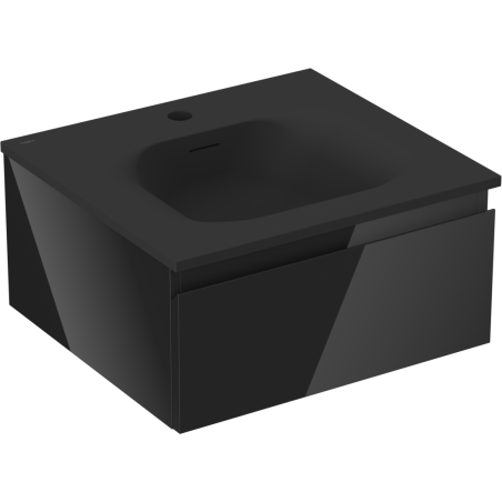 Mexen Orio armadietto da bagno 50 cm con lavabo Vela, 1 cassetto, nero lucido/nero opaco - 91A10-05023-1-BF70-W23M71
