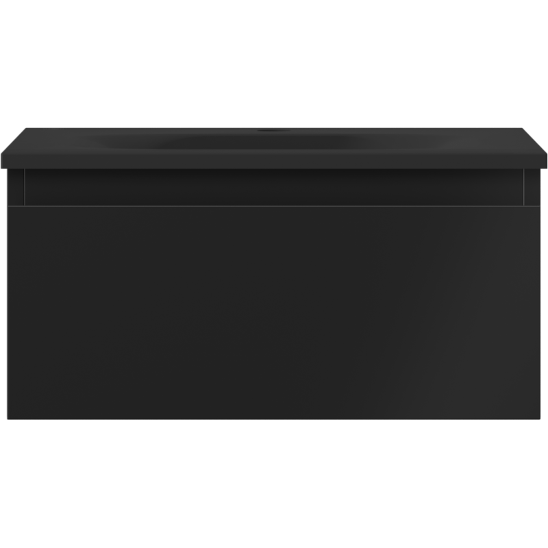 Mexen Orio Badezimmerschrank 50 cm mit Waschbecken Vela, 1 Schublade, schwarz matt - 91A10-05023-1-BF71-W23M71
