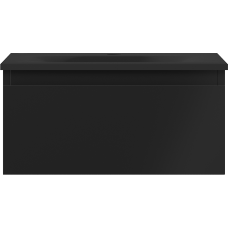 Mexen Orio meuble de salle de bain 50 cm avec lavabo Vela, 1 tiroir, noir mat - 91A10-05023-1-BF71-W23M71