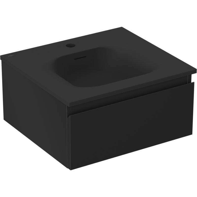 Mexen Orio armadietto da bagno 50 cm con lavabo Vela, 1 cassetto, nero opaco - 91A10-05023-1-BF71-W23M71