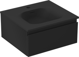 Mexen Orio Badezimmerschrank 50 cm mit Waschbecken Vela, 1 Schublade, schwarz matt - 91A10-05023-1-BF71-W23M71
