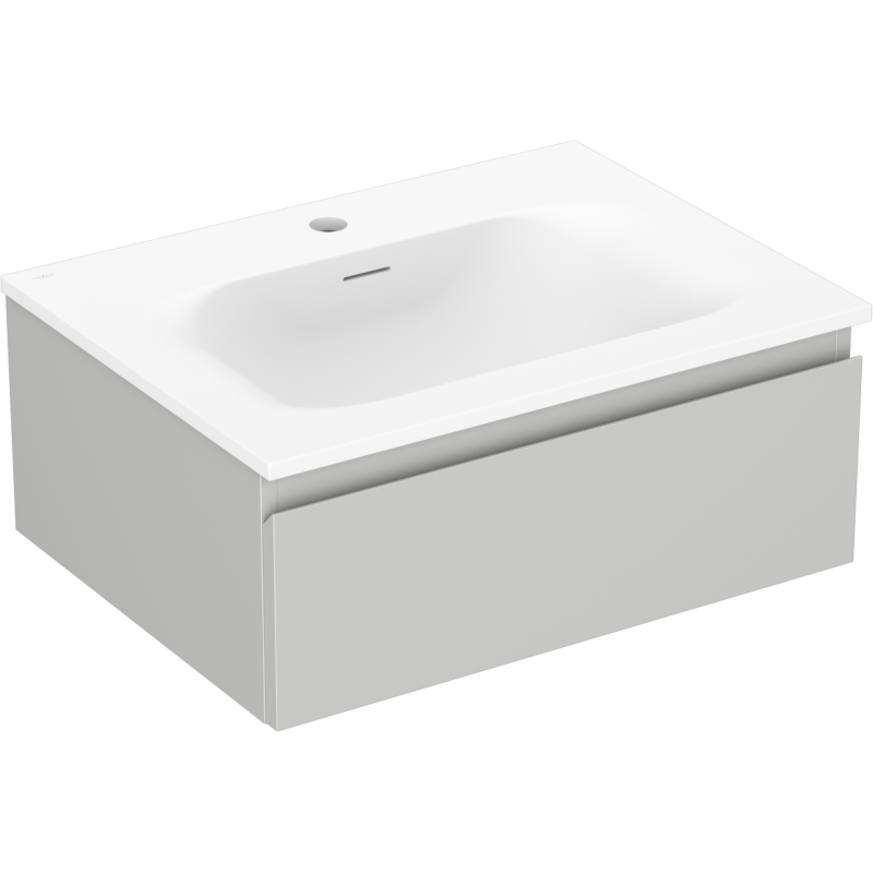 Mexen Orio 60 cm bathroom cabinet with Vela washbasin, 1 drawer, grey matte/white matte - 91A10-06023-1-BF62-W23M01