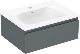 Mexen Orio Badezimmerschrank 60 cm mit Waschbecken Vela, 1 Schublade, Graphit Matt/Weiß Matt - 91A10-06023-1-BF66-W23M01