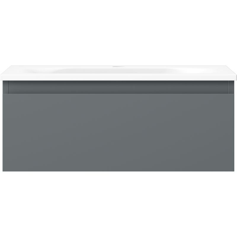 Mexen Orio armário de casa de banho de 60 cm com lavatório Vela, 1 gaveta, grafite mate/branco mate