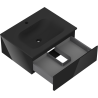 Mexen Orio bathroom cabinet 60 cm with Vela washbasin, 1 drawer, black gloss/black matte - 91A10-06023-1-BF70-W23M71