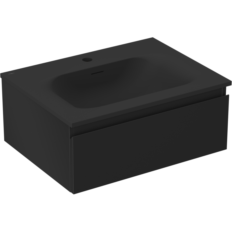 Mexen Orio 60 cm Bathroom Cabinet with Vela Sink, 1 Drawer, Black Matte - 91A10-06023-1-BF71-W23M71