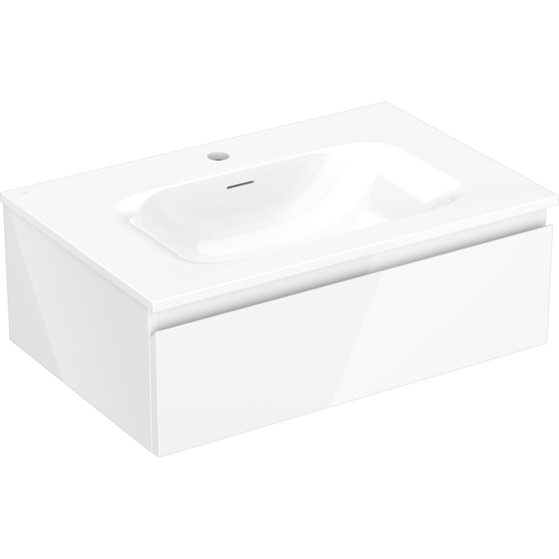 Mexen Orio vannitoakapp 70 cm koos Vela valamu, 1 sahtel, valge läige - 91A10-07023-1-BF00-W23M00