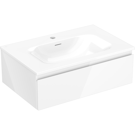 Mexen Orio meuble de salle de bain 70 cm avec lavabo Vela, 1 tiroir, blanc brillant - 91A10-07023-1-BF00-W23M00