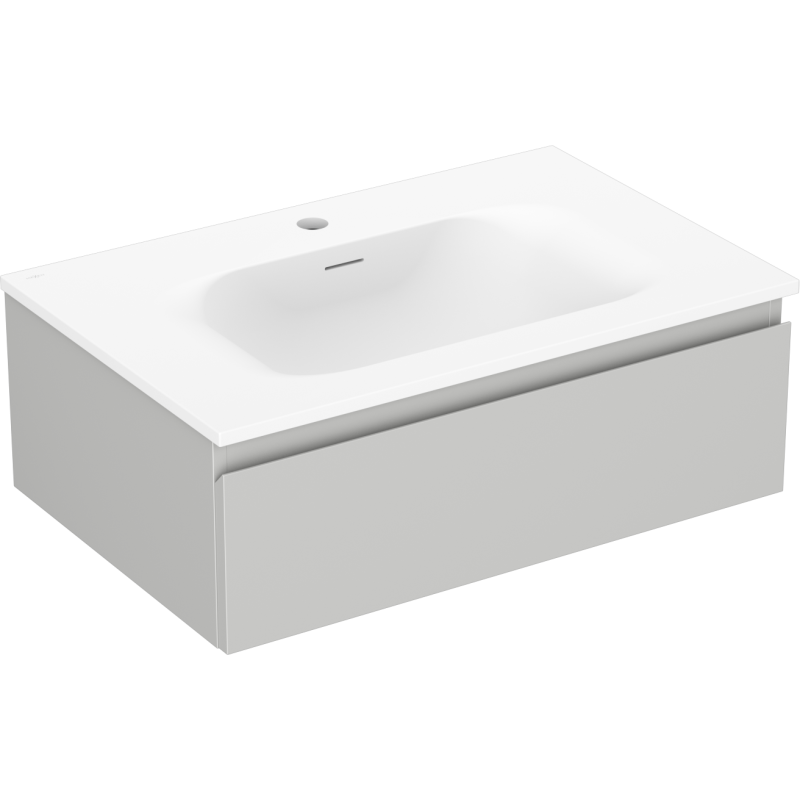 Mexen Orio Badezimmerschrank 70 cm mit Waschbecken Vela, 1 Schublade, grau matt/weiß matt - 91A10-07023-1-BF62-W23M01