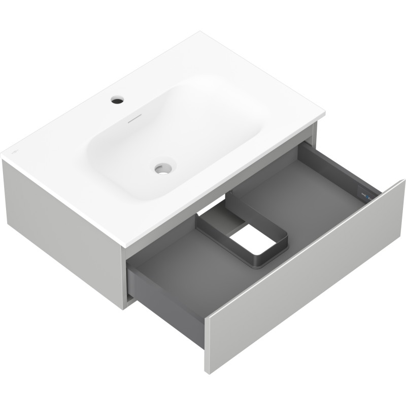Mexen Orio kupaonski ormarić 70 cm s umivaonikom Vela, 1 ladica, siva mat/bijela mat - 91A10-07023-1-BF62-W23M01