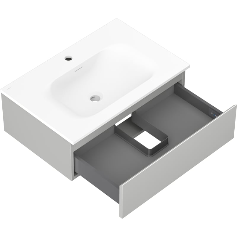 Mexen Orio vannitoakapp 70 cm koos kraanikausiga Vela, 1 sahtel, hall matt/valge matt - 91A10-07023-1-BF62-W23M01