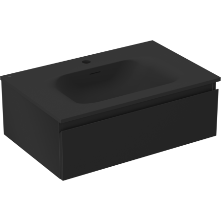 Mexen Orio gabinete de baño de 70 cm con lavabo Vela, 1 cajón, negro mate - 91A10-07023-1-BF71-W23M71