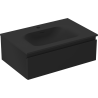 Mexen Orio meuble de salle de bain 70 cm avec lavabo Vela, 1 tiroir, noir mat - 91A10-07023-1-BF71-W23M71