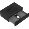 Mexen Orio gabinete de baño de 70 cm con lavabo Vela, 1 cajón, negro mate - 91A10-07023-1-BF71-W23M71