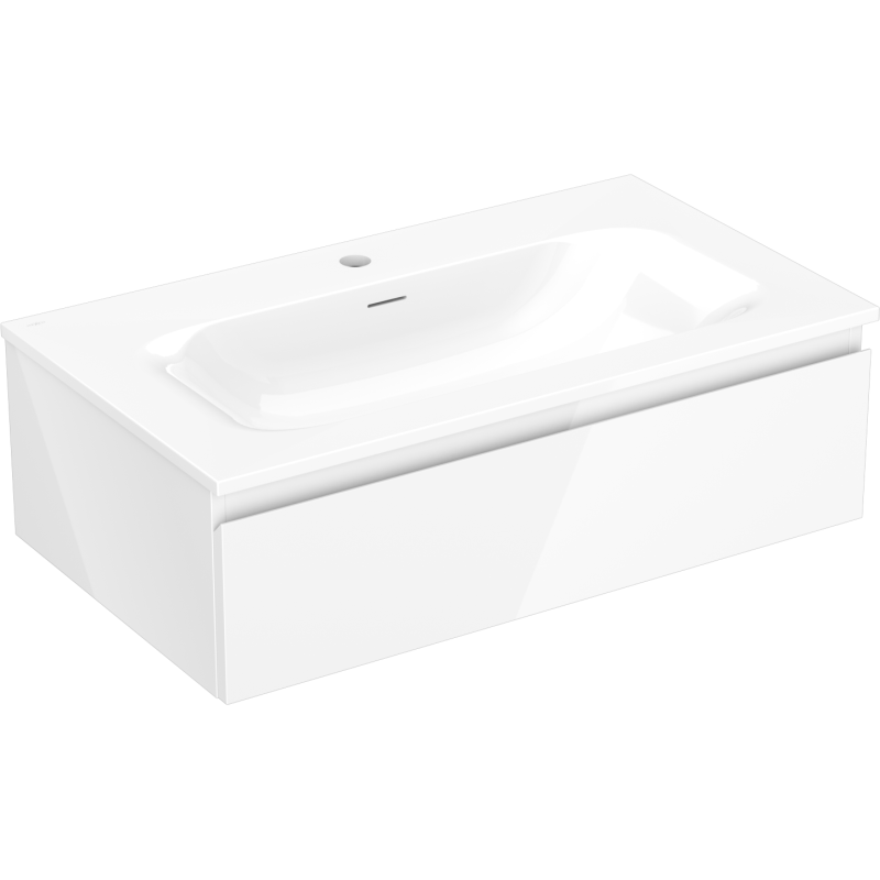 Mexen Orio mobiletto da bagno 80 cm con lavabo Vela, 1 cassetto, bianco lucido - 91A10-08023-1-BF00-W23M00