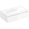 Mexen Orio 80 cm bathroom cabinet with Vela sink, 1 drawer, white gloss - 91A10-08023-1-BF00-W23M00