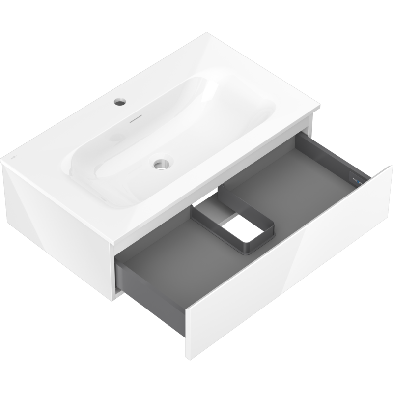 Mexen Orio mobiletto da bagno 80 cm con lavabo Vela, 1 cassetto, bianco lucido - 91A10-08023-1-BF00-W23M00