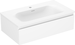 Mexen Orio Badezimmerschrank 80 cm mit Waschbecken Vela, 1 Schublade, weiß matt - 91A10-08023-1-BF01-W23M01