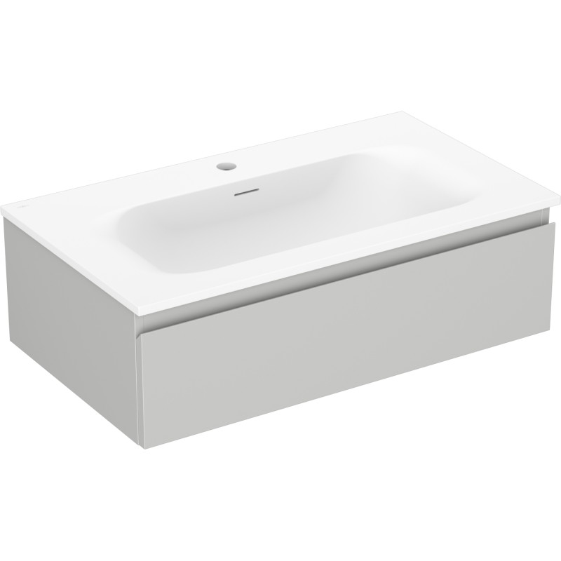 Mexen Orio bathroom cabinet 80 cm with Vela washbasin, 1 drawer, grey matte/white matte - 91A10-08023-1-BF62-W23M01