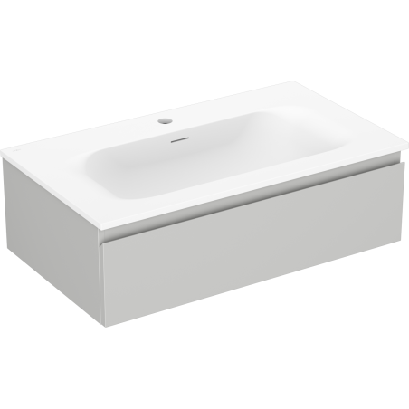 Mexen Orio 80 cm Badezimmerunterschrank mit Waschbecken Vela, 1 Schublade, grau matt/weiß matt - 91A10-08023-1-BF62-W23M01
