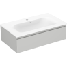 Mexen Orio 80 cm Badezimmerunterschrank mit Waschbecken Vela, 1 Schublade, grau matt/weiß matt - 91A10-08023-1-BF62-W23M01