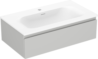 Mexen Orio 80 cm Badezimmerunterschrank mit Waschbecken Vela, 1 Schublade, grau matt/weiß matt - 91A10-08023-1-BF62-W23M01