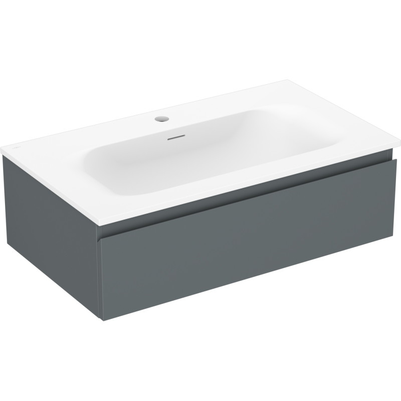 Mexen Orio vannas istabas skapītis 80 cm ar izlietni Vela, 1 atvilktne, grafīts mats/baltā mats - 91A10-08023-1-BF66-W23M01