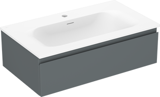 Mexen Orio Badezimmerschrank 80 cm mit Waschbecken Vela, 1 Schublade, Graphit matt/weiß matt - 91A10-08023-1-BF66-W23M01