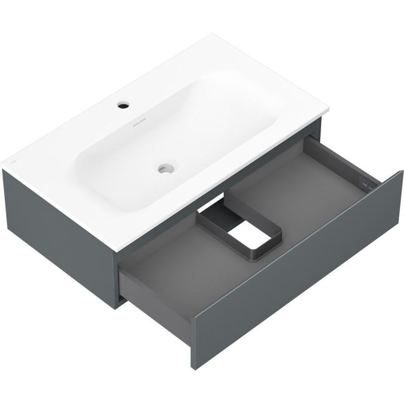 Mexen Orio meuble de salle de bain 80 cm avec lavabo Vela, 1 tiroir, graphite mat/blanc mat - 91A10-08023-1-BF66-W23M01
