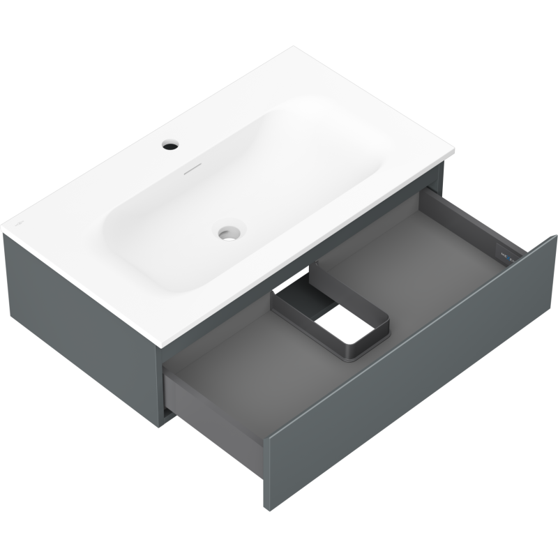 Mexen Orio mueble de baño 80 cm con lavabo Vela, 1 cajón, grafito mate/blanco mate - 91A10-08023-1-BF66-W23M01