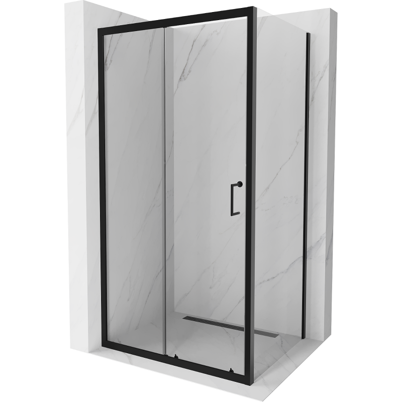 Mexen Apia kabina prysznicowa rozsuwana 105 x 80 cm, transparent, czarna - 840-105-080-70-00