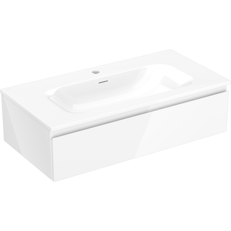 Mexen Orio vannitoakapp 90 cm koos valamu Vela, 1 sahtel, valge läige - 91A10-09023-1-BF00-W23M00