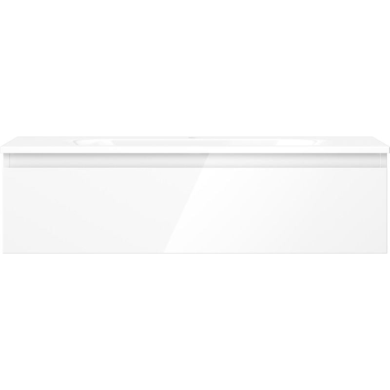 Mexen Orio bathroom cabinet 90 cm with Vela sink, 1 drawer, white gloss - 91A10-09023-1-BF00-W23M00