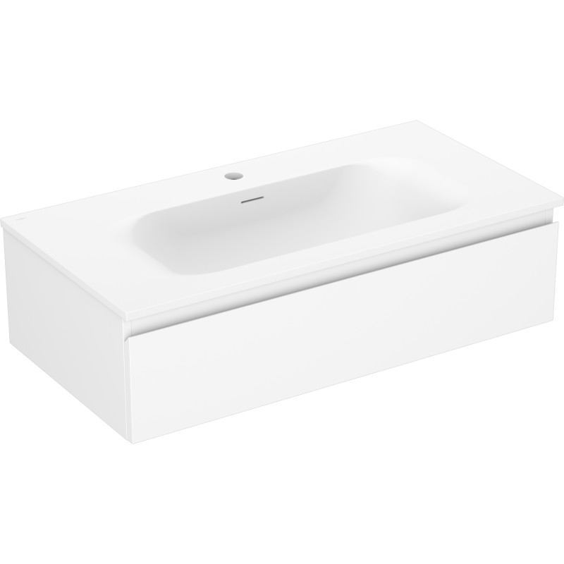 Mexen Orio vannitoakapp 90 cm koos Vela valamuga, 1 sahtel, valge matt - 91A10-09023-1-BF01-W23M01