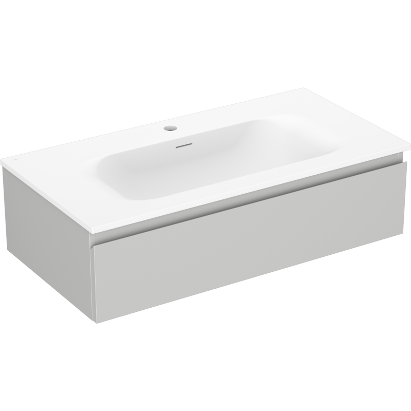 Mexen Orio armoire de salle de bain 90 cm avec lavabo Vela, 1 tiroir, gris mat/blanc mat - 91A10-09023-1-BF62-W23M01